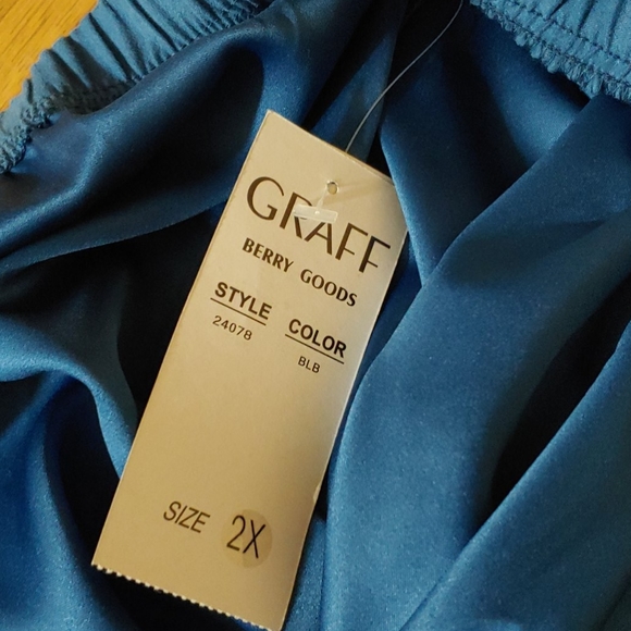 Graff By UM Company 🆕 Blue Light Suede Skirt 2X - Picture 8 of 8